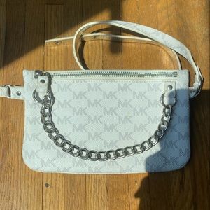 Michael Kors Womens Bag Mk Monogram Fanny Pack with Chain - Black (Small)